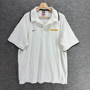 Nike Polo Shirt Men XL White Button Up Collared Short Sleeve Cotton Nike Team